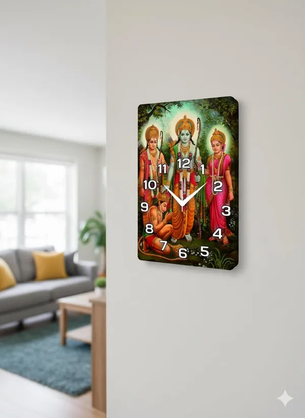 Multicolour_Shree_Ram_Darbar_Mdf_Wooden_Wall_Clock_|_12_X_18_Inch_Rectangle_Religious_Decorative_Clock_For_Home,_Temple_&_Gift