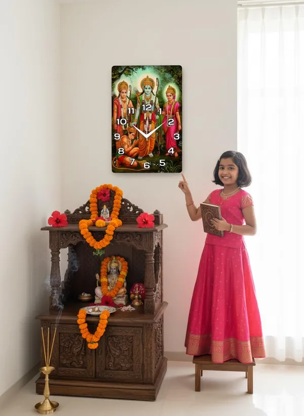 Multicolour_Shree_Ram_Darbar_Mdf_Wooden_Wall_Clock_|_12_X_18_Inch_Rectangle_Religious_Decorative_Clock_For_Home,_Temple_&_Gift