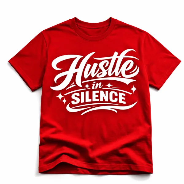 Hustle_in_Silence_Inspirational_Quote_Printed_Red_T-Shirt