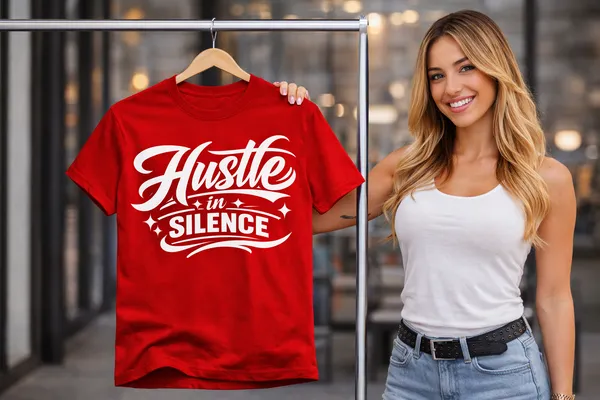 Hustle_in_Silence_Inspirational_Quote_Printed_Red_T-Shirt