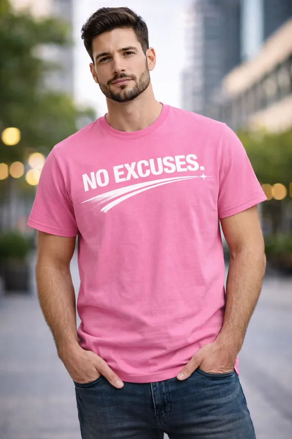 No_Excuses_Bold_Quote_Casual_T-Shirt