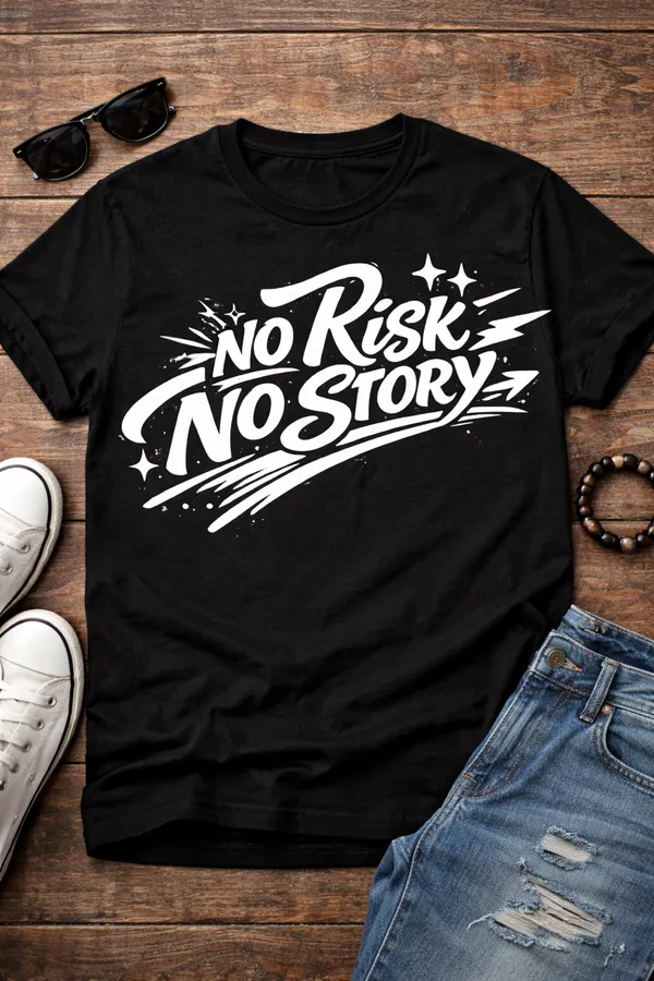 No_Risk_No_Story_Bold_Quote_Printed_Casual_T-Shirt