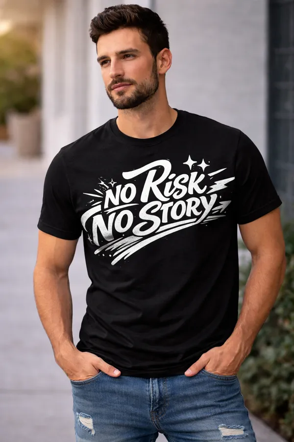 No_Risk_No_Story_Bold_Quote_Printed_Casual_T-Shirt