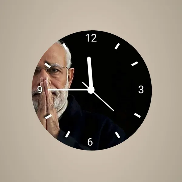 Multicolour_Modi_Ji_Round_Mdf_Wooden_Wall_Clock_Without_Glass_(28_Cm_X_28_Cm_X_1.5_Cm)