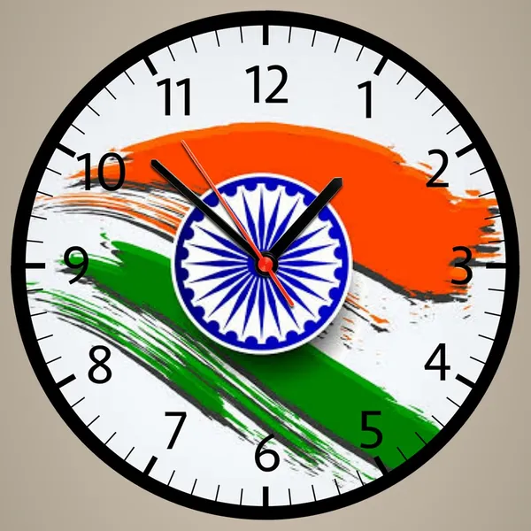 Multicolour_Indian_Flag_New_Round_Mdf_Wooden_Wall_Clock_Without_Glass_(28_Cm_X_28_Cm_X_1.5_Cm)
