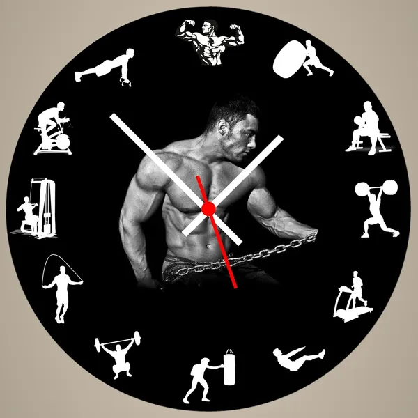 Multicolour_Gym01_Round_Mdf_Wooden_Wall_Clock_Without_Glass_(28_Cm_X_28_Cm_X_1.5_Cm)