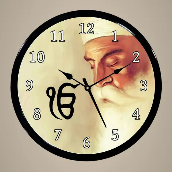 Multicolour_Ik_Onkar_Guru_Nanak_Ji_Omkar_Abs_Plastic_Wall_Clock_With_Glass_In_Front_28_X_28_X_6_Cm