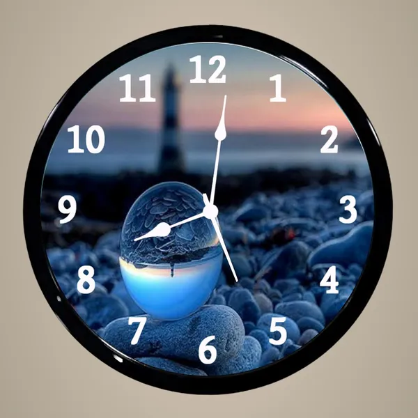 Multicolour_Near_Sea_Night_Abs_Plastic_Wall_Clock_With_Glass_In_Front_28_X_28_X_6_Cm