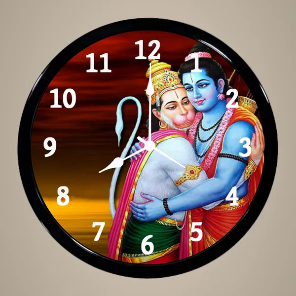 Multicolour_Shri_Ram_And_Hanuman_Abs_Plastic_Wall_Clock_With_Glass_In_Front_28_X_28_X_6_Cm