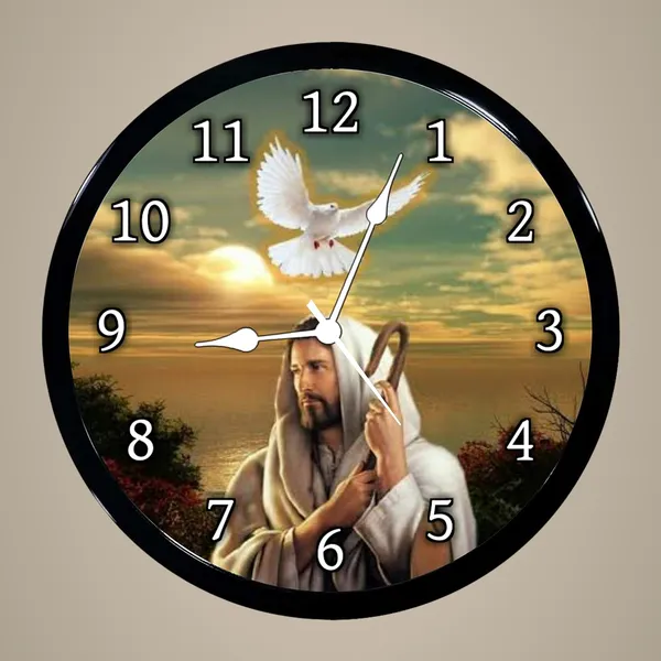 Multicolour_Jesus_Flag_Abs_Plastic_Wall_Clock_With_Glass_In_28_X_28_X_6_Cmfront02