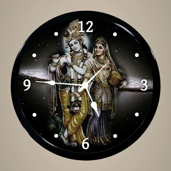 Multicolour_Krishna_God_Abs_Plastic_Analog_Wall_Clock_With_Glass_In_Front...Look_Awesome_At_Home/Ofiice_Etc.,_6_Cm_,_28_Cm,_Black