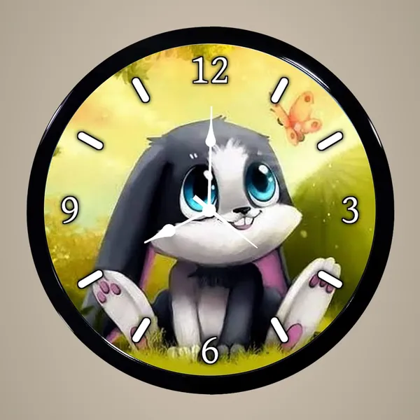 Multicolour_Cute_Rabbit_Abs_Plastic_Wall_Clock_With_Glass_In_Front_28_X_28_X_6_Cm