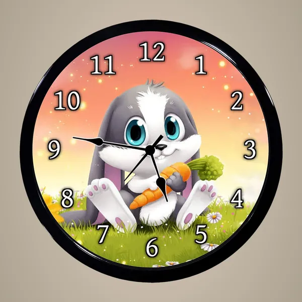 Multicolour_Sweet_Rabbit_Abs_Plastic_Wall_Clock_With_Glass_In_Front_28_X_28_X_6_Cm