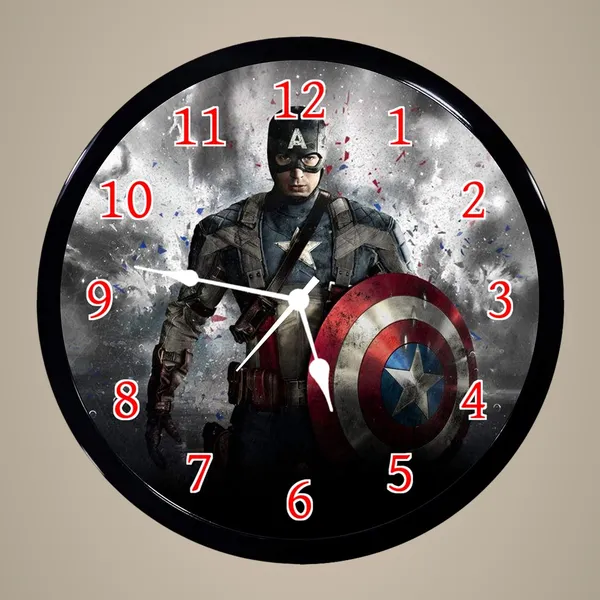 Multicolour_Captain_America_2_Abs_Plastic_Wall_Clock_With_Glass_In_Front