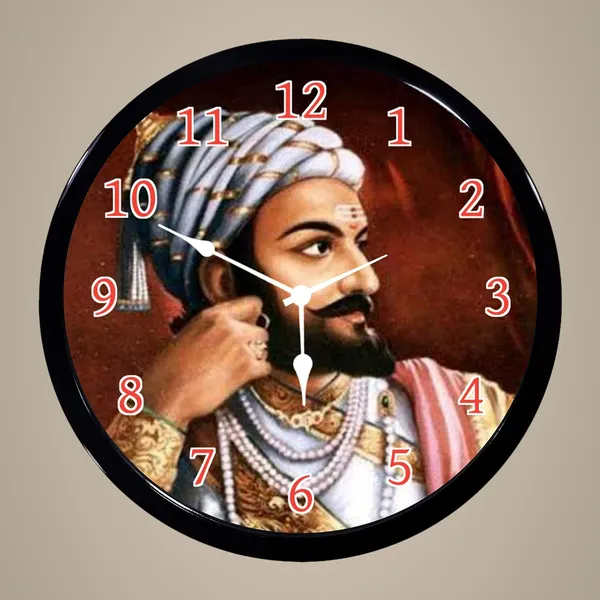 Multicolour_Chhatrapati_Shivaji_Maharaj_New_Abs_Plastic_Wall_Clock_With_Glass_In_Front_28_X_28_X_6_Cm