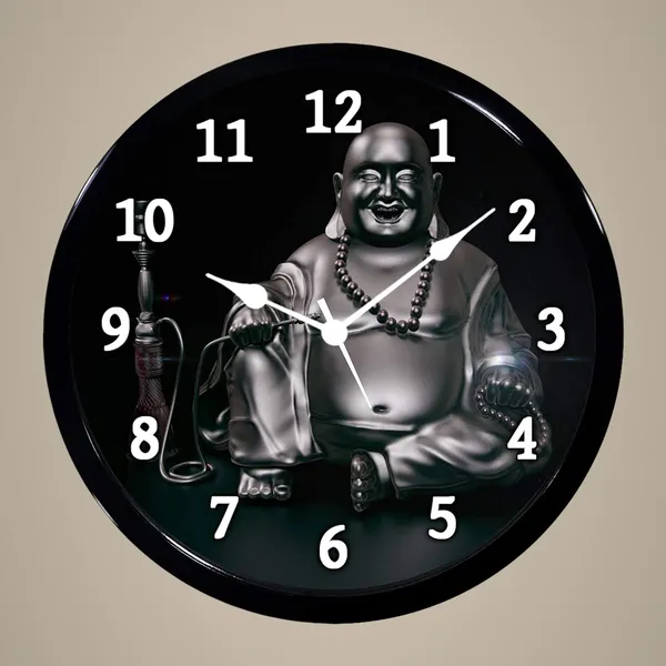Multicolour_Mettalic_Laughing_Buddha_Ji_Abs_Plastic_Wall_Clock_Diwali_Gifts_With_Glass_In_Front_28_X_28_X_6_Cm