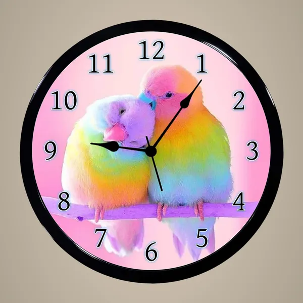 Multicolour_Love_Birds_Abs_Plastic_Wall_Clock_With_Glass_In_Front_28_X_28_X_6_Cm