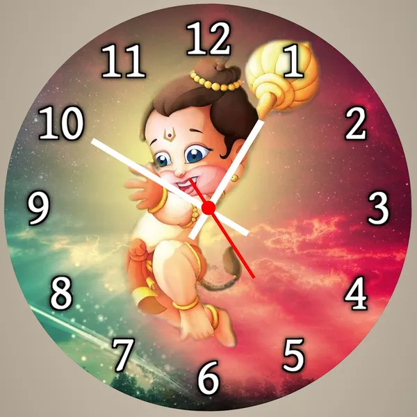 Multicolour_Bal_Hanuman_Round_Mdf_Wooden_Wall_Clock_Without_Glass_(28_Cm_X_28_Cm_X_1.5_Cm)