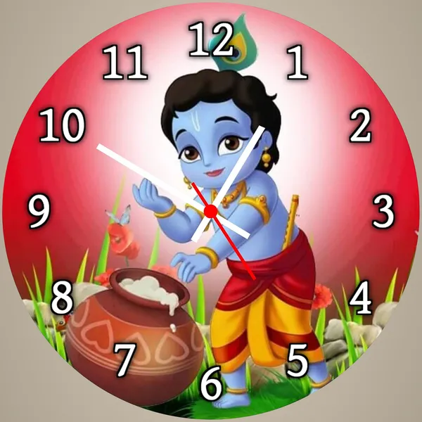 Multicolour_Bal_Krishna_Round_Mdf_Wooden_Wall_Clock_Without_Glass_(28_Cm_X_28_Cm_X_1.5_Cm)
