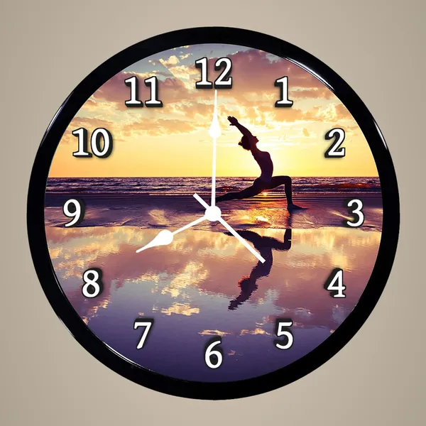 Multicolour_Morning_Yoga_2_New_Abs_Plastic_Wall_Clock_With_Glass_In_Front