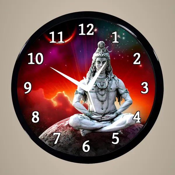 Multicolour_Shiv_Ji_02_Abs_Plastic_Wall_Clock_With_Glass_In_Front