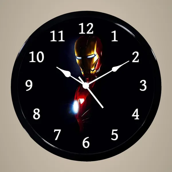 Multicolour_Ironman_3_New_New_Abs_Plastic_Wall_Clock_With_Glass_In_Front