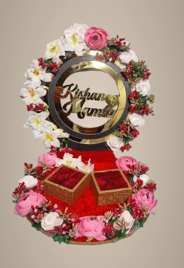 Multicolour_The_Bride_Groom_Engagement_Ring_Photo_Platter,_Acrylic_Name,_Decorative_Tray_10_Inch_Stylish