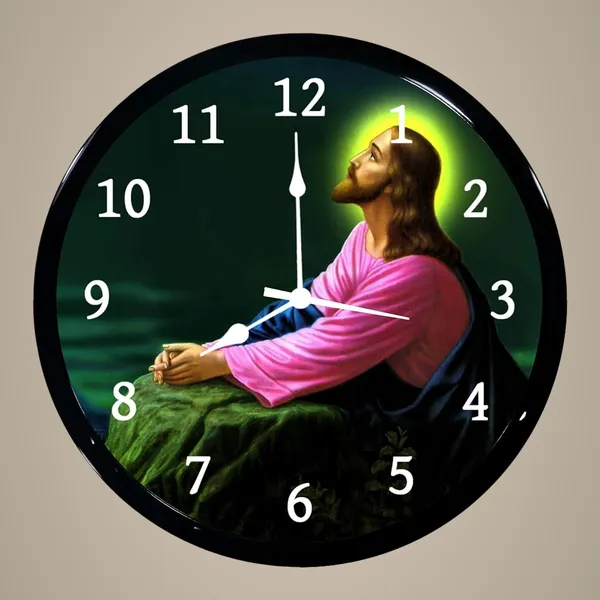 Multicolour_Jesus_Abs_Plastic_Wall_Clock_With_Glass_In_Front_Stylish_Modern
