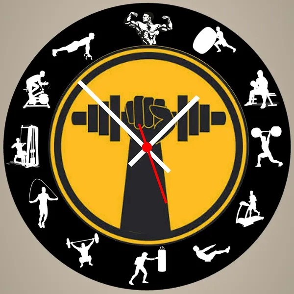 Multicolour_Gym_Round_Mdf_Wooden_Wall_Clock_Without_Glass_(28_Cm_X_28_Cm_X_1.5_Cm)_Modern_Look_Clock