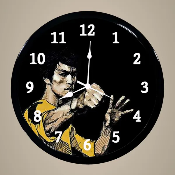 Multicolour_Bruce_Lee_Abs_Plastic_Wall_Clock_With_Glass_In_Front_28_X_28_X_6_Cm.._Modern_Look_Clock