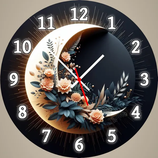 Multicolour_Moon_Designer_Mdf_Wooden_Wall_Clock_Without_Glass_(25.4_Cm_X_25.4_Cm_X_1.5_Cm)_Modern_Look_Clock
