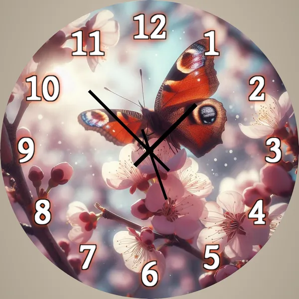Multicolour_Butterfly_Mdf_Wooden_Wall_Clock_Without_Glass_(25.4_Cm_X_25.4_Cm_X_1.5_Cm)_Modern_Look_Clock_Dc_Quality