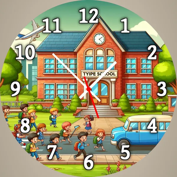 Multicolour_School_Life_Mdf_Wooden_Wall_Clock_Without_Glass_(25.4_Cm_X_25.4_Cm_X_1.5_Cm)_Modern_Look_Clock_Dc_Quality