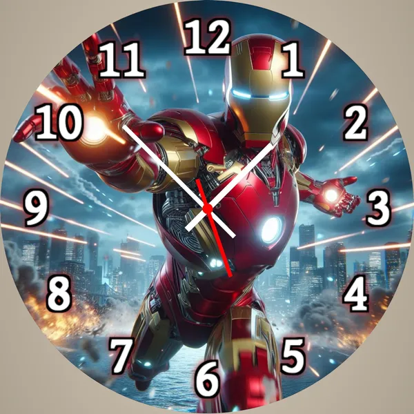 Multicolour_Ironman_Mdf_Wooden_Wall._Clock_Without_Glass_(25.4_Cm_X_25.4_Cm_X_1.5_Cm)_Modern_Look_Clock_Dc_Quality