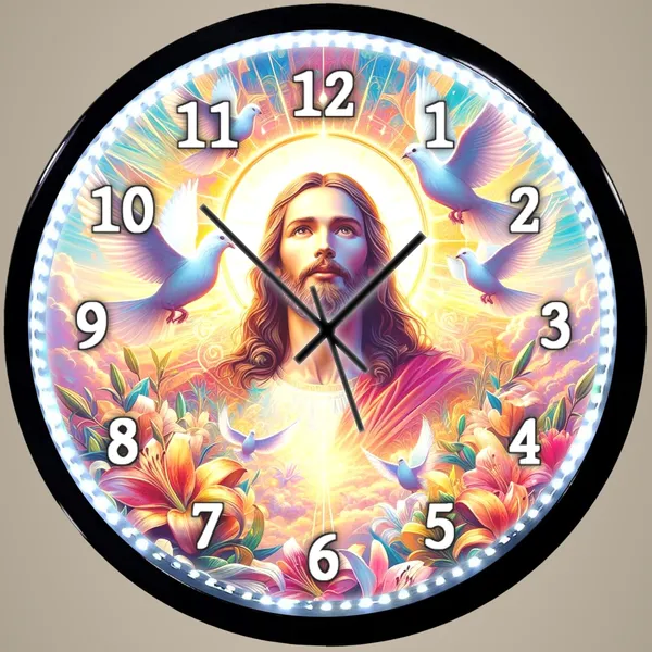 White_Jesus_New_Led_Light_Abs_Plastic_Wall_Clock_With_Glass_In_Front