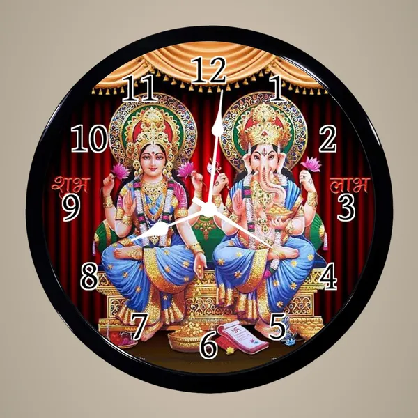 Multicolour_Laxmi_Ganesh_Ji_Abs_Plastic_Wall_Clock_With_Glass_In_Front_28_X_28_X_6_Cm