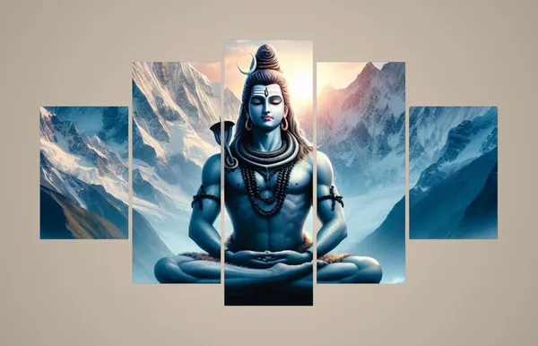 Multicolour_Wall_Decoration_-_Set_Of_Five,_3D_Modern_Art_Painting_For_Living_Room_Large_Size_With_Frames_For_Home_Decoration,_Hotel,_Office_76.2_Cm_X_45_Cm_Sanfpnls35477,_Engineered_Wood_(Shivji)