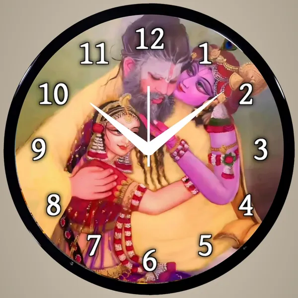 Multicolour_Sant_Shri_Hit_Premanand_Govind_Sharan_Ji_Maharaj_Abs_Plastic_Wall_Clock_With_Glass_In_Front_28_X_28_X_6_Cm