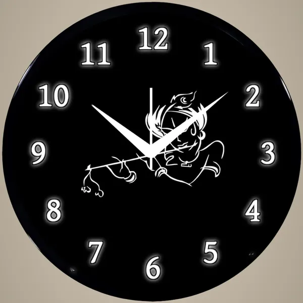 Multicolour_Round_Wall_Clock_28_X_28_X_6_Cm,_Abs_Plastic_Frame_With_Glass_Front_Modern_Decorative_Clock_For_Home,_Office,_Living_Room_(Krishna_Ji)