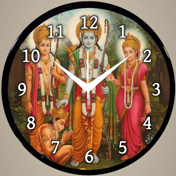 Multicolour_Round_Wall_Clock_28_X_28_X_6_Cm,_Abs_Plastic_Frame_With_Glass_Front_Modern_Decorative_Clock_For_Home,_Office,_Living_Room_(Sita_Ram)