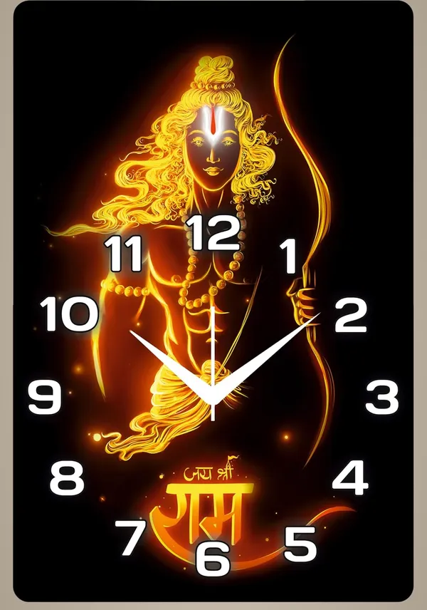 Multicolour_Ram_Ji_New_God_Wood_Wall_Clock_Without_Glass_Matt_Lamition_Size_12_X18_Inch...Look_Awesome_At_Home/Ofiice_Etc.