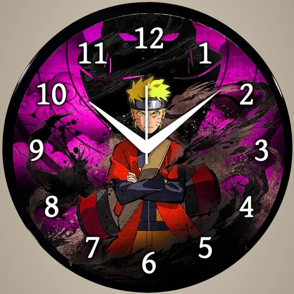 Multicolour_Round_Wall_Clock_Anime_226_X_26_X_6_Cm,_Abs_Plastic_Frame_With_Glass_Front_Modern_Decorative_Clock_For_Home,_Office,_Living_Room