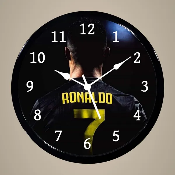 Multicolour_Ronaldo_Football_Theme_Wall_Clock_28_Cm_|_Abs_Plastic_Designer_Clock_With_Glass_Front_|_Modern_Decorative_Wall_Clock_For_Home,_Living_Room,_Bedroom,_Office