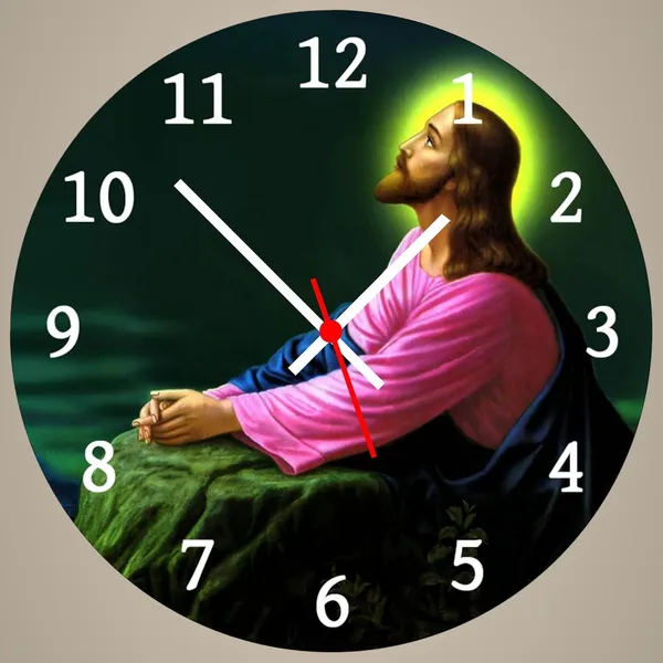 Multicolour_Jesus_Round_Mdf_Wooden_Wall_Clock_Without_Glass_28_Cm_Decorative_Analog_Wall_Clock_For_Home,_Living_Room,_Bedroom,_Office_&_Wall_Decor