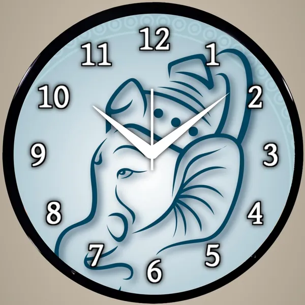 Multicolour_Lord_Ganesha_Wall_Clock_26_X_26_Cm_|_Abs_Plastic_Frame_With_Glass_Front_|_Modern_Decorative_Analog_Clock_For_Home,_Office,_Living_Room_&_Bedroom