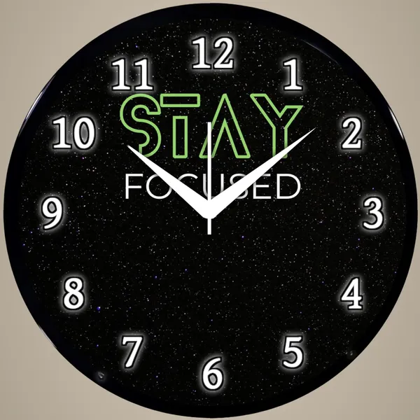 Multicolour_Stay_Focused_Motivational_Wall_Clock_|_Round_Analog_Decorative_Clock_With_Abs_Plastic_Frame_&_Glass_Front_|_Stylish_Wall_Decor_For_Home,_Bedroom,_Living_Room_&_Office_(26_X_26_X_6_Cm)