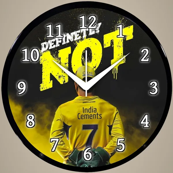 Multicolour_Decorative_Wall_Clock_26_X_26_X_6_Cm_Black_&_Yellow_Round_Design_With_Cricket_Theme_Definitely_Not_Stylish_Wall_Decor_For_Home,_Bedroom,_Living_Room_&_Office