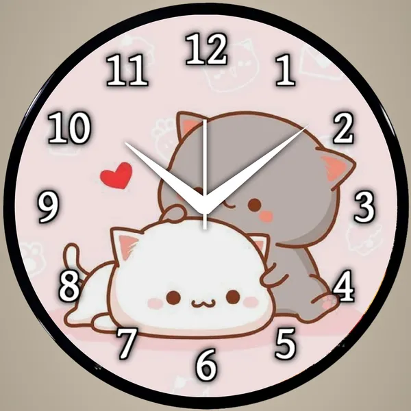 Multicolour_Cute_Cartoon_Cat_Wall_Clock_Round_Analog_Decorative_Clock_For_Kids_Room,_Bedroom_&_Home_Decor_(26_X_26_X_6_Cm)