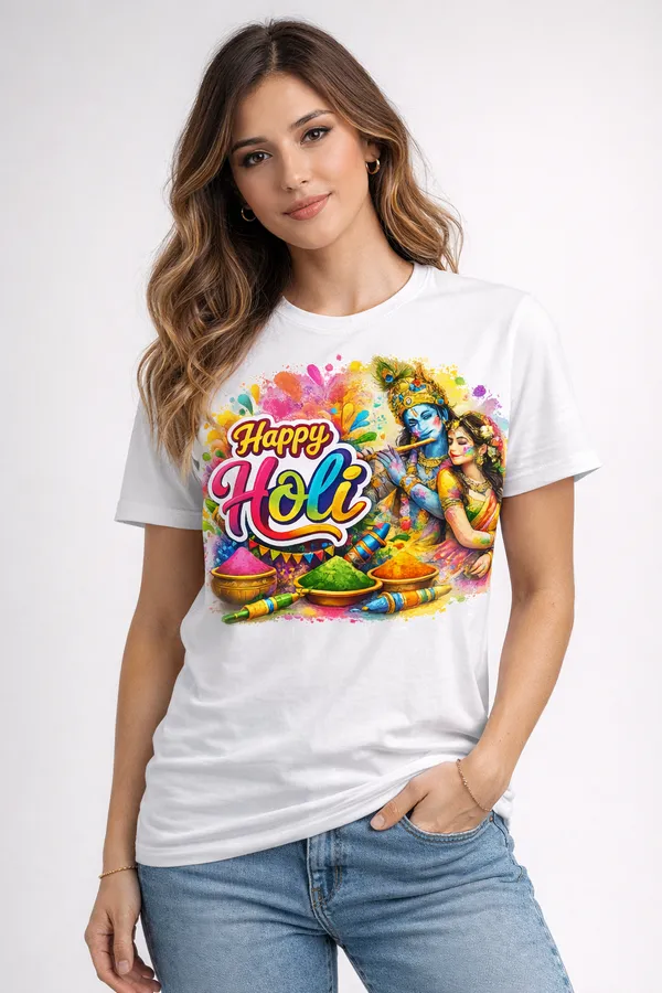 Happy_Holi_T-Shirt_with_Krishna_Radha_Design
