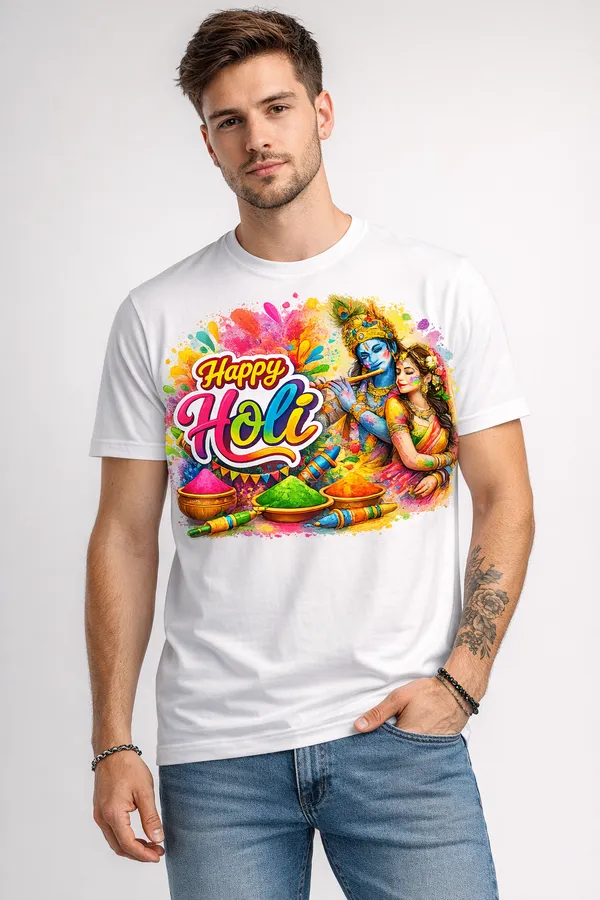 Happy_Holi_T-Shirt_with_Krishna_Radha_Design